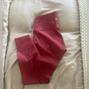 Lululemon, wine red, maroon, calf length leggings